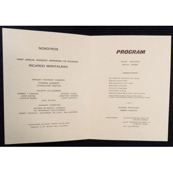 Ricardo Montalban Kathleen Freeman Signed Banquet Program JSA Authenticated