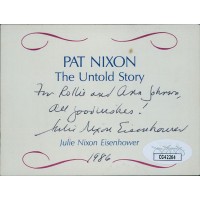 Julie Nixon Eisenhower Signed Pat Nixon Bookplate JSA Authenticated Personalized
