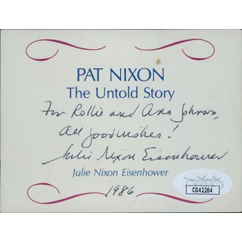 Julie Nixon Eisenhower Signed Pat Nixon Bookplate JSA Authenticated Personalized