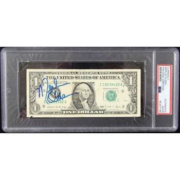 Merlin Olsen Actor Football Player Signed One Dollar Bill Currency PSA Authentic