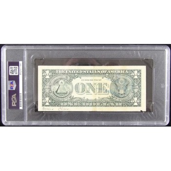 Merlin Olsen Actor Football Player Signed One Dollar Bill Currency PSA Authentic