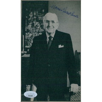 Norman Vincent Peale Motivational Speaker Signed 4.5x7.5 Cut Page Photo JSA Auth Norman Vincent Peale Motivational Speaker Signed 4.5x7.5 Cut Page Photo JSA Auth
