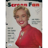 Jane Powell Actress Signed 8.5x11 Cut Magazine Cover Page JSA Authenticated