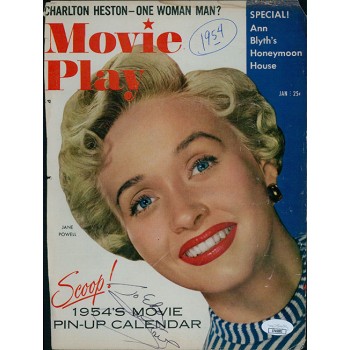 Jane Powell Actress Signed 8.5x11 Cut Magazine Cover Page JSA Authenticated
