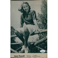 Jane Powell Actress Signed 7x11 Cut Magazine Page JSA Authenticated