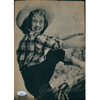 Jane Powell Actress Signed 8x10.5 Cut Magazine Page JSA Authenticated