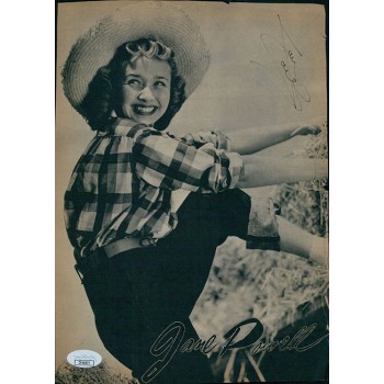 Jane Powell Actress Signed 8x10.5 Cut Magazine Page JSA Authenticated
