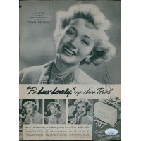 Jane Powell Actress Signed 8x10.5 Cut Magazine Page JSA Authenticated