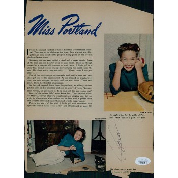 Jane Powell Actress Signed 8x10 Cut Magazine Page JSA Authenticated