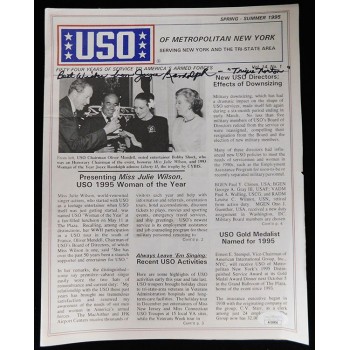 Joyce Randolph Actress Signed 8.5x11 USO Program Page JSA Authenticated