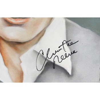 Christopher Reeves Signed 12x16 One Of A Kind Painted Canvas JSA Authenticated