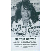 Martha Reeves Singer Signed 2x3.5 Promo Cut Photo JSA Authenticated