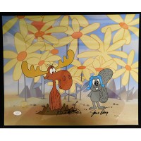Rocky & Bullwinkle Signed Keith Scott June Foray Pushing Up Daisies Cel JSA Auth