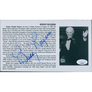 Charles Buddy Rogers Actor Signed 5x8.25 Cut Magazine Page Photo JSA Authentic