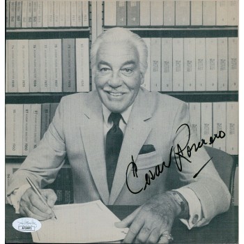 Cesar Romero Actor Signed 8x8 Cut Magazine Page Photo JSA Authenticated