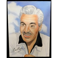 Cesar Romero Signed 12x16 One Of A Kind Hand Painted Canvas JSA Authenticated