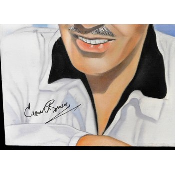 Cesar Romero Signed 12x16 One Of A Kind Hand Painted Canvas JSA Authenticated