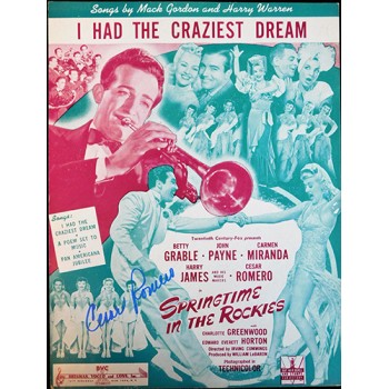 Cesar Romero Signed I Had The Craziest Dream Sheet Music JSA Authenticated