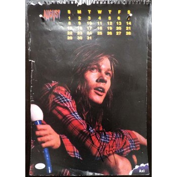 Axl Rose Guns N' Roses Singer Signed 11.5x16.5 Calendar Page JSA Authentic DMG