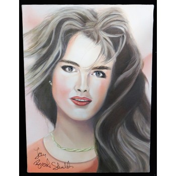Brooke Shields Signed 12x16 One Of A Kind Hand Painted Canvas JSA Authenticated