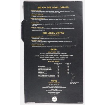 Steven Spielberg Director Signed Dive Restaurant Menu JSA Authenticated