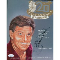 Robert Stack Untouchables Actor Signed Golf Program Page JSA Authenticated