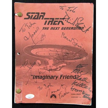 Star Trek The Next Generation Signed Script by 7 JSA Authenticated Stewart Dorn