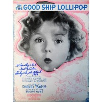Shirley Temple Black Signed Good Ship Lollipop Sheet Music JSA Authenticated