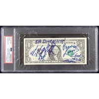 The 5th Dimension Signed One Dollar Bill Currency by 4 PSA Authenticated