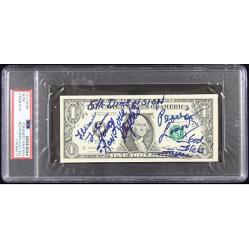 The 5th Dimension Signed One Dollar Bill Currency by 4 PSA Authenticated