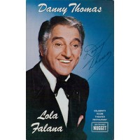 Danny Thomas Actor Signed 3.5x5.5 Postcard JSA Authenticated