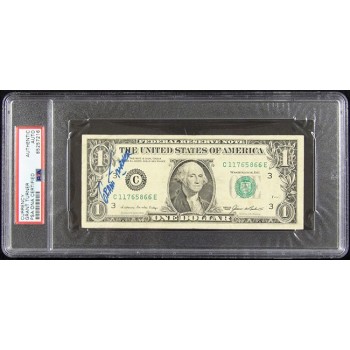 Grant Turner Disc Jockey Signed One Dollar Bill Currency PSA Authenticated