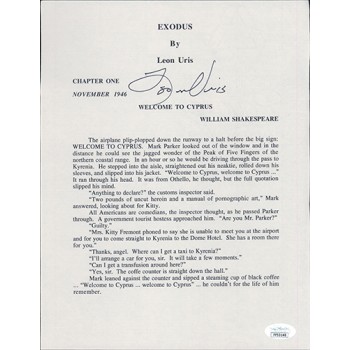 Leon Uris Exodus Signed Souvenir Typescript JSA Authenticated