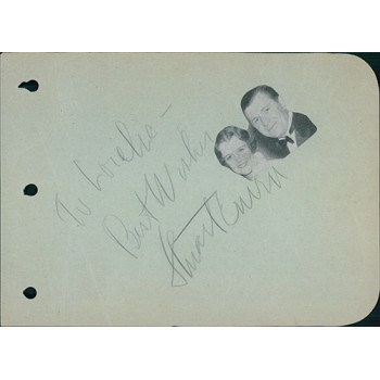 Johnny Weissmuller Actor Signed 4.5x6 Album Page JSA Authenticated