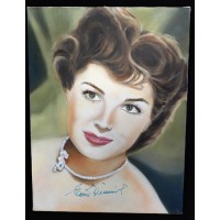 Esther Williams Signed 12x16 One Of A Kind Hand Painted Canvas JSA Authenticated