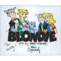 Dean Young Cartoonist Signed Blondie 4.5x5.5 Card JSA Authenticated "P" Hilda