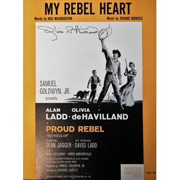 Olivia deHavilland Signed My Rebel Heart Sheet Music JSA Authenticated