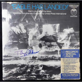 Buzz Aldrin Signed Eagle Has Landed Record LP Album JSA Authenticated