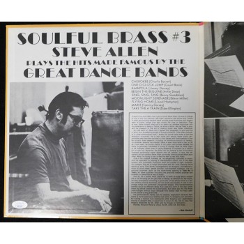 Steve Allen Actor Musician Signed Soulful Brass #3 LP Album JSA Authenticated