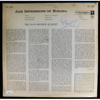 Dave Brubeck Jazz Impressions of Eurasia Signed LP Album JSA Authenticated