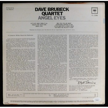 Dave Brubeck Signed Angel Eyes LP Album JSA Authenticated