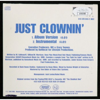 WC William Calhoun Signed Just Clownin' CD Cover JSA Authenticated