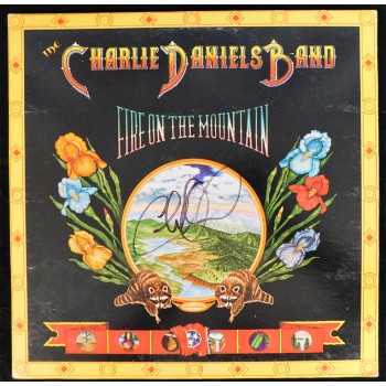 Charlie Daniels Signed Fire On The Mountain LP Album Cover JSA Authenticated