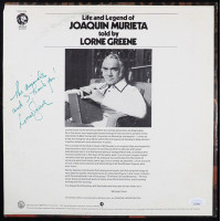 Lorne Greene Actor Signed Life And Legend Of Joaquin Murieta LP Album JSA Authen