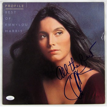 Emmylou Harris Signed Profile Best Of LP Record Album Cover JSA Authenticated