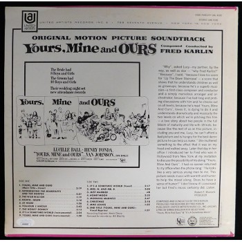 Fred Karlin Composer Signed Yours, Mine and Ours LP Album JSA Authenticated