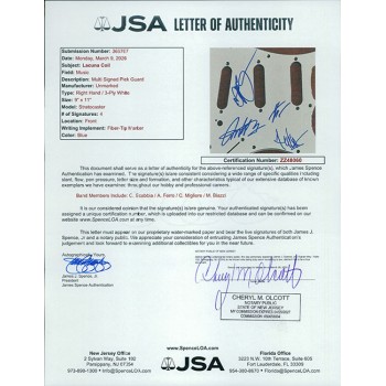 Lacuna Coil Band Signed Electric Guitar Pickguard JSA Authentic Cristina Scabbia