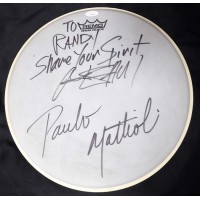 Paulo Mattioli Musician Signed Remo 14 inch Drumhead JSA Authentic Personalized