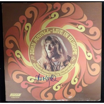 John Mayall Signed Live In Europe LP Album Cover JSA Authenticated