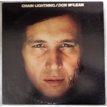 Don McLean Signed Chain Lightning LP Album Cover JSA Authenticated